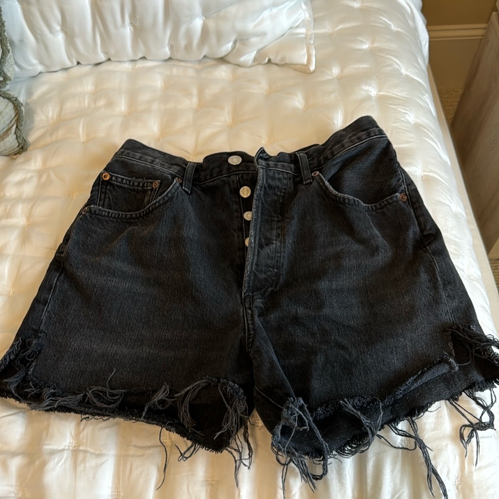 Agolde Dee black jeans shorts